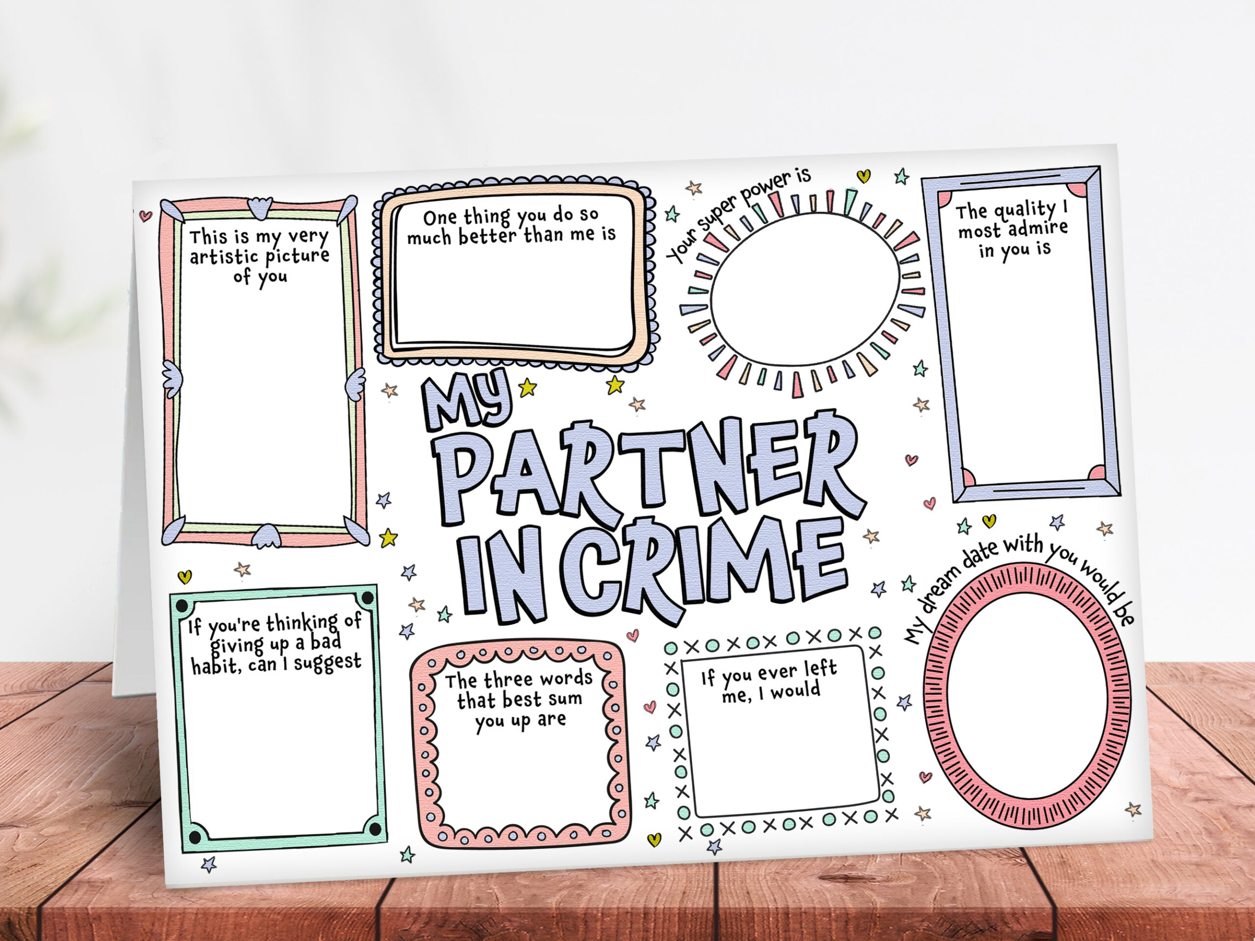 DIY keepsake card for your partner in crime