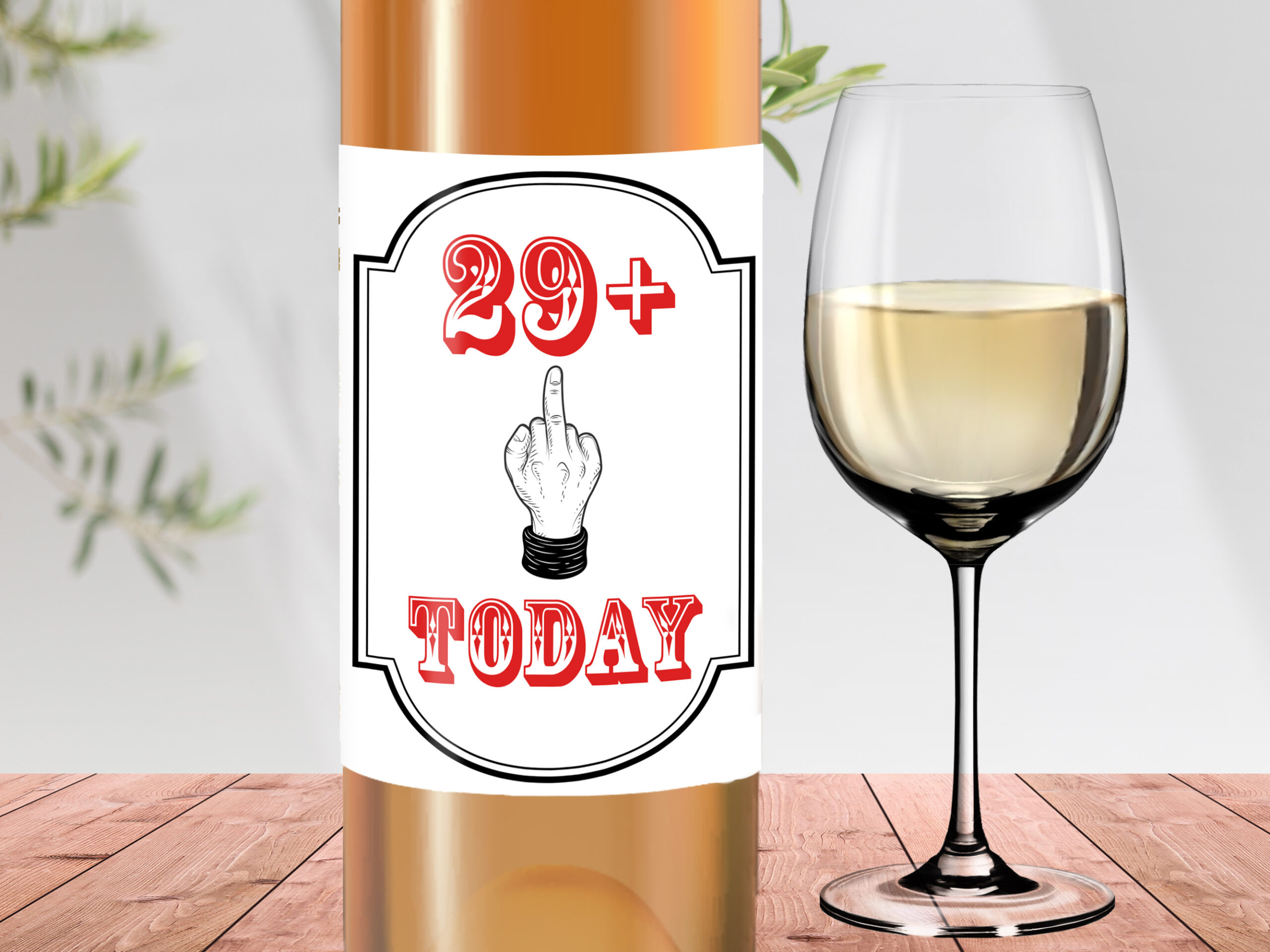 29 + 1 wine label, 30th birthday gift