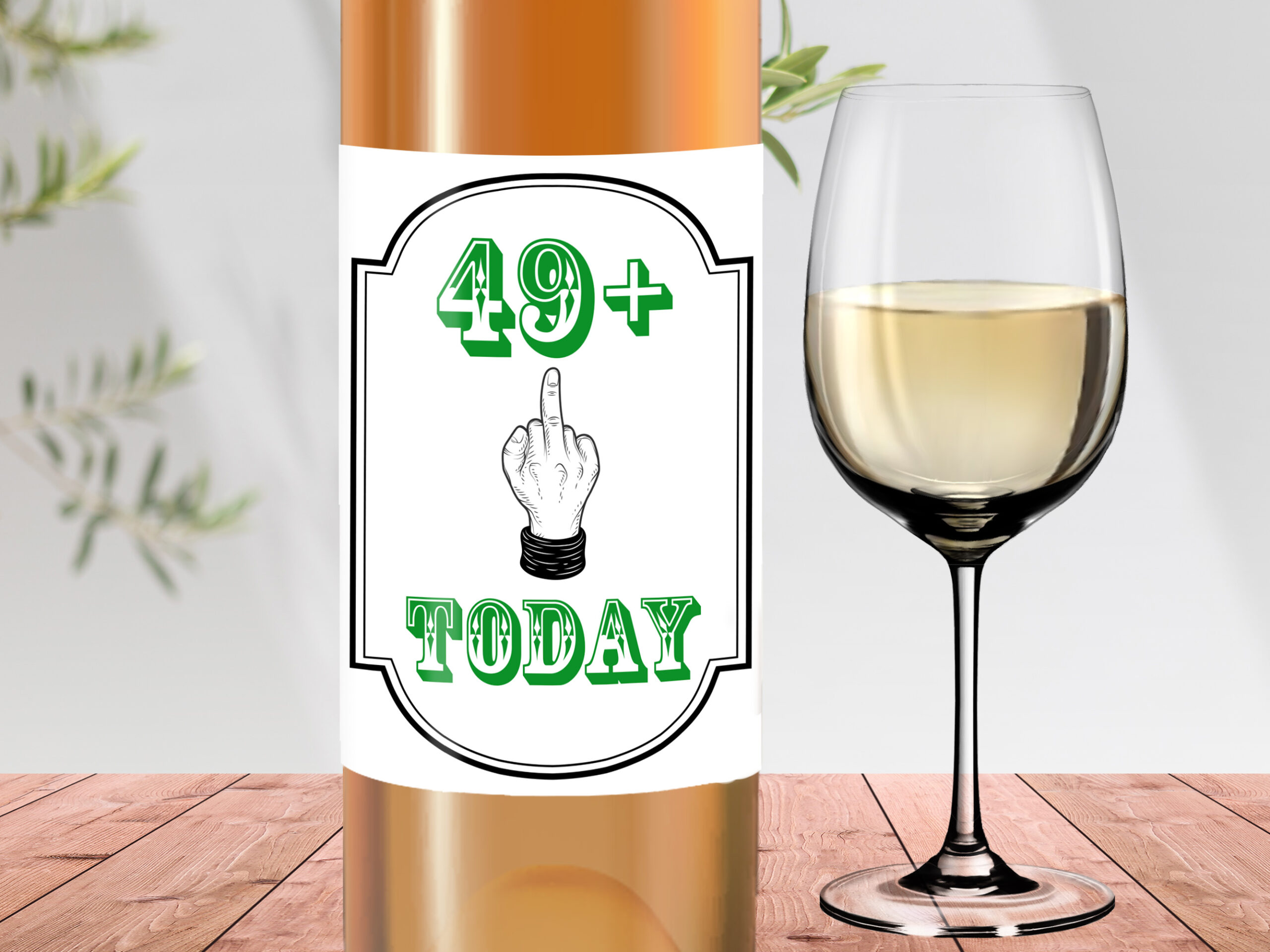49 + 1 wine label, 50th birthday gift