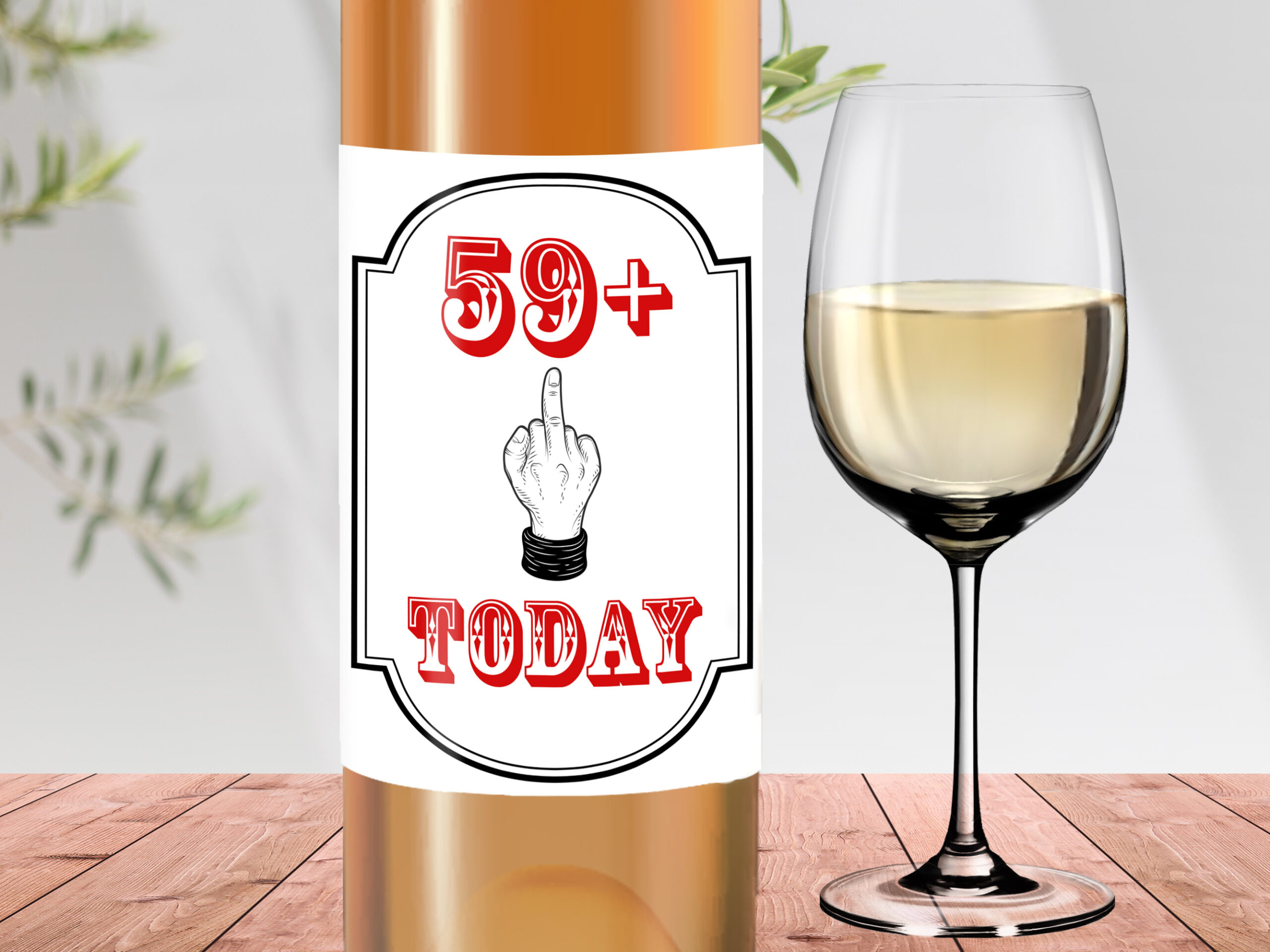 59 + 1 wine label, 60th birthday gift
