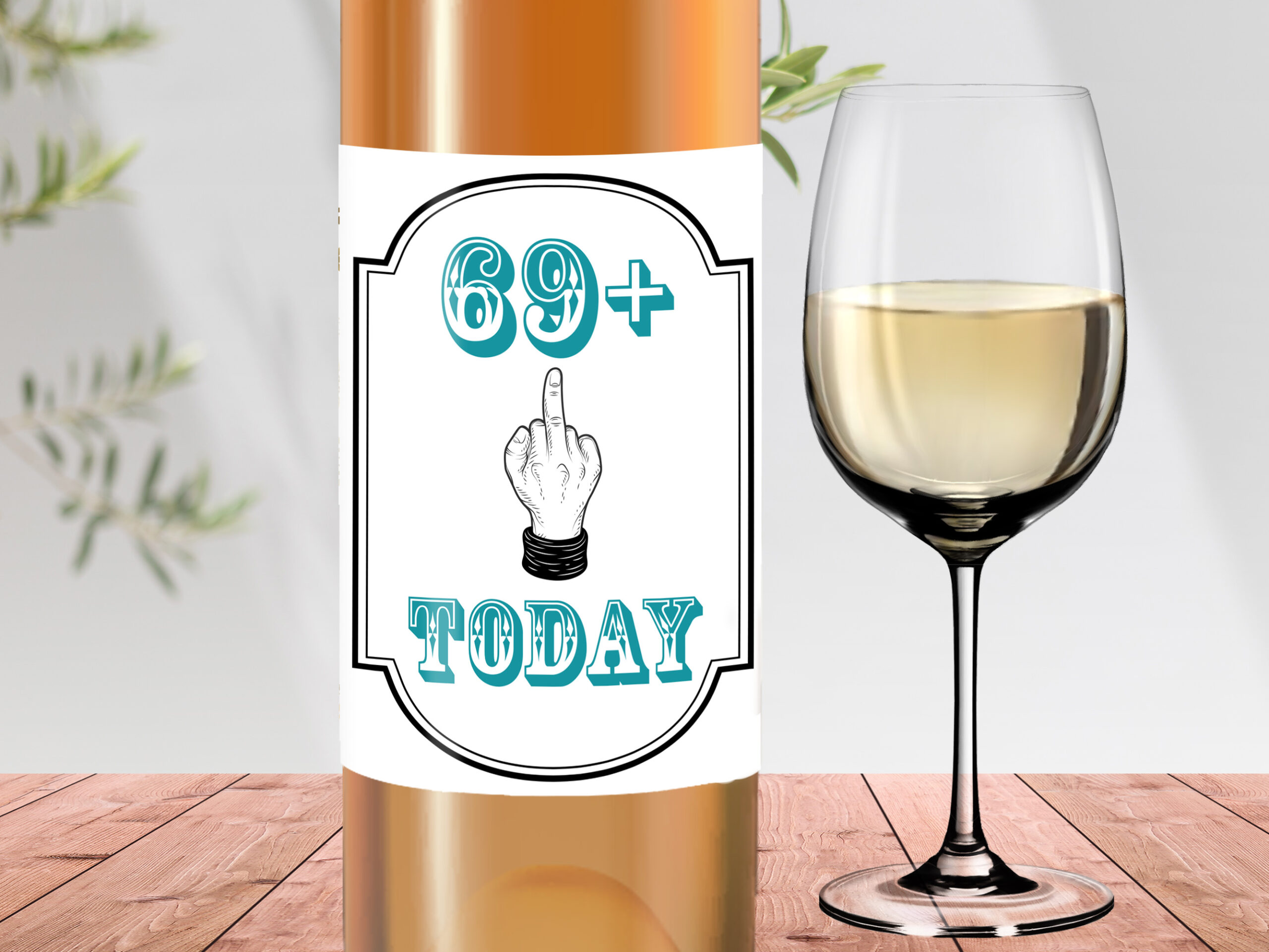 69 + 1 wine label, 60th birthday gift