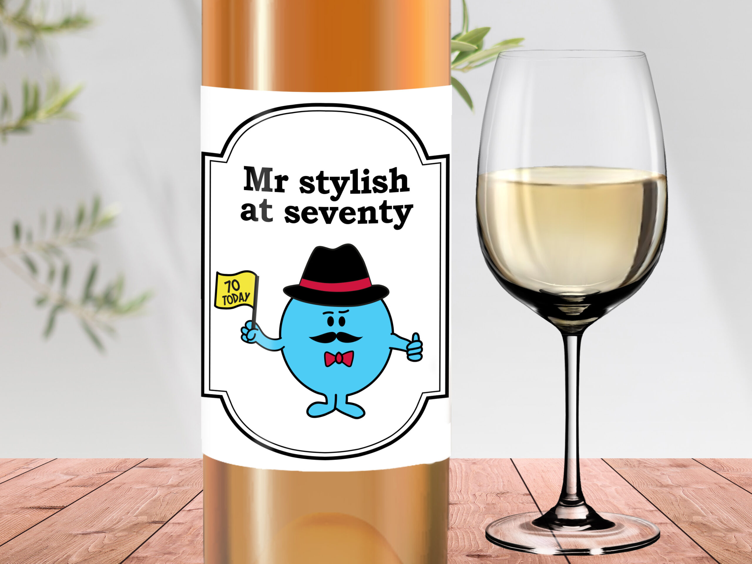 Mr Man, Stylish at 70 wine label