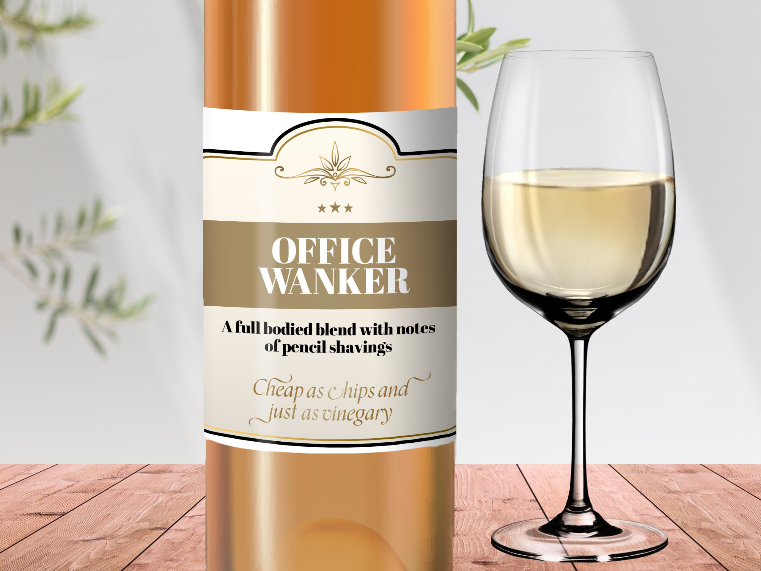 Office w@nker wine label