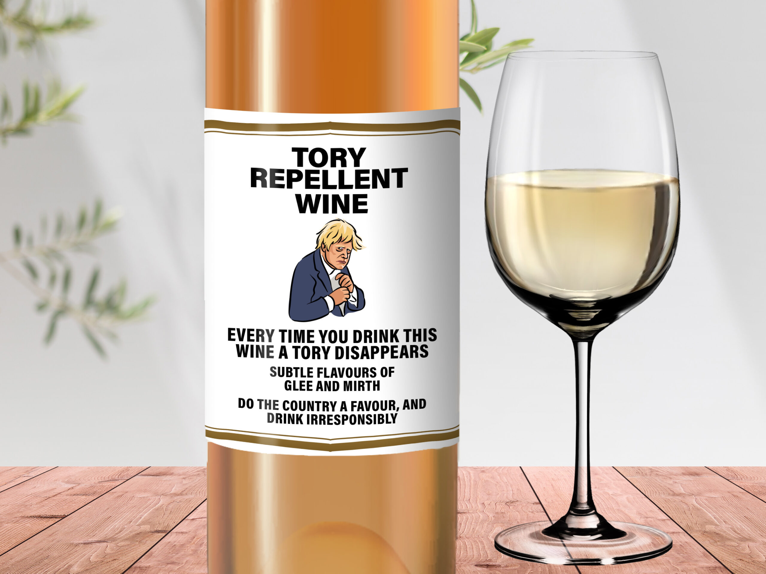 Tory repellant wine label